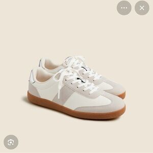 J. Crew White and Tan Sneakers